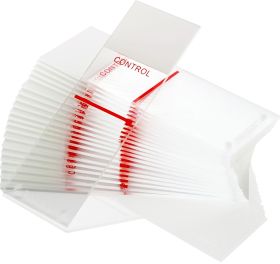 StatLab Redline™ Blank Control Slides, Red line printed underneath