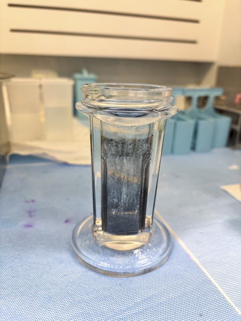 Too much precipitate. Clean again.